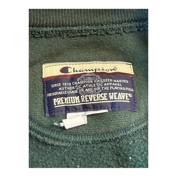 Vintage Champion Reverse Weave Crewneck Sweatshirt Size X-Large Green 90s - Picture 15 of 15